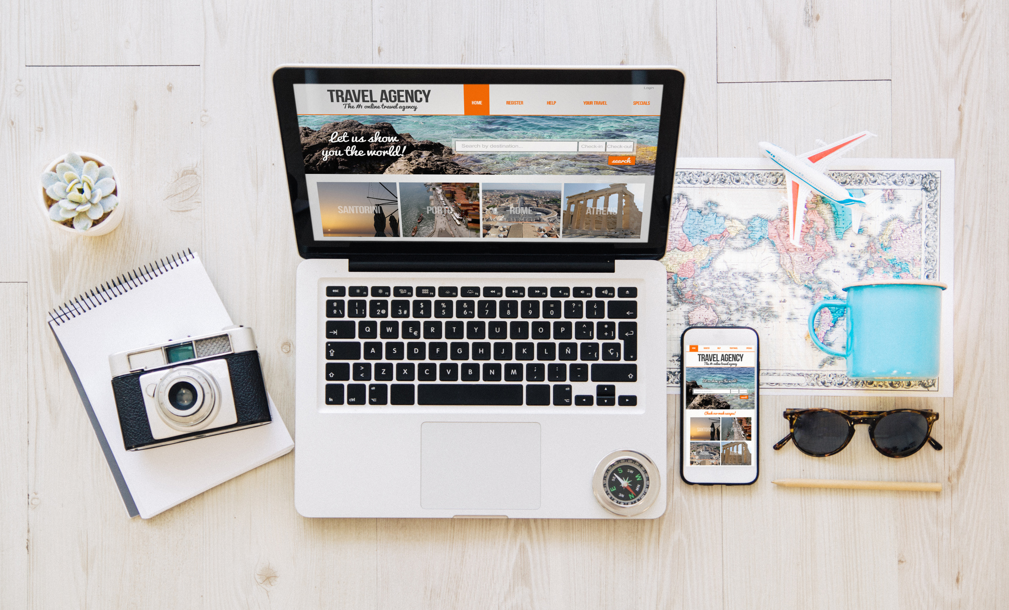 devices with travel agency responsive web